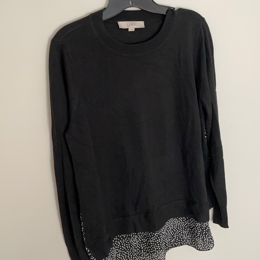 Loft black and white sweater